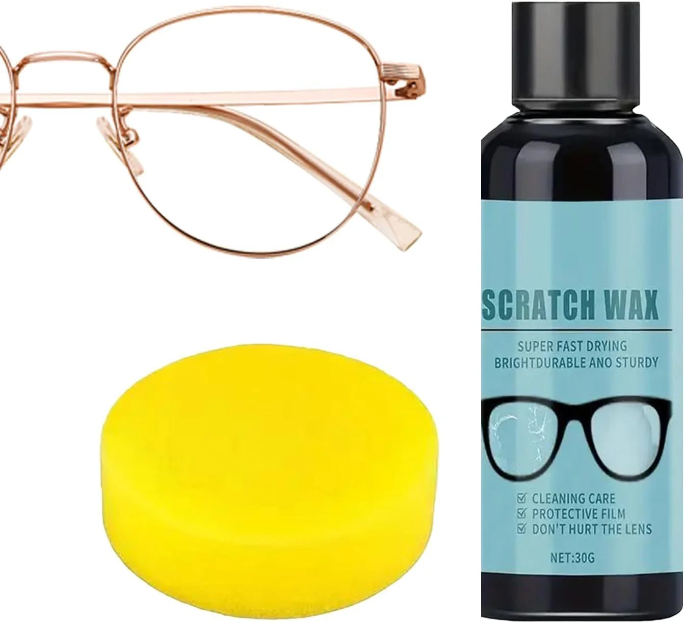 مایع تمیز کننده و خش گیر لنز عینک، شیشه و صفحه نمایش به همراه اسفنج، 30 گرم