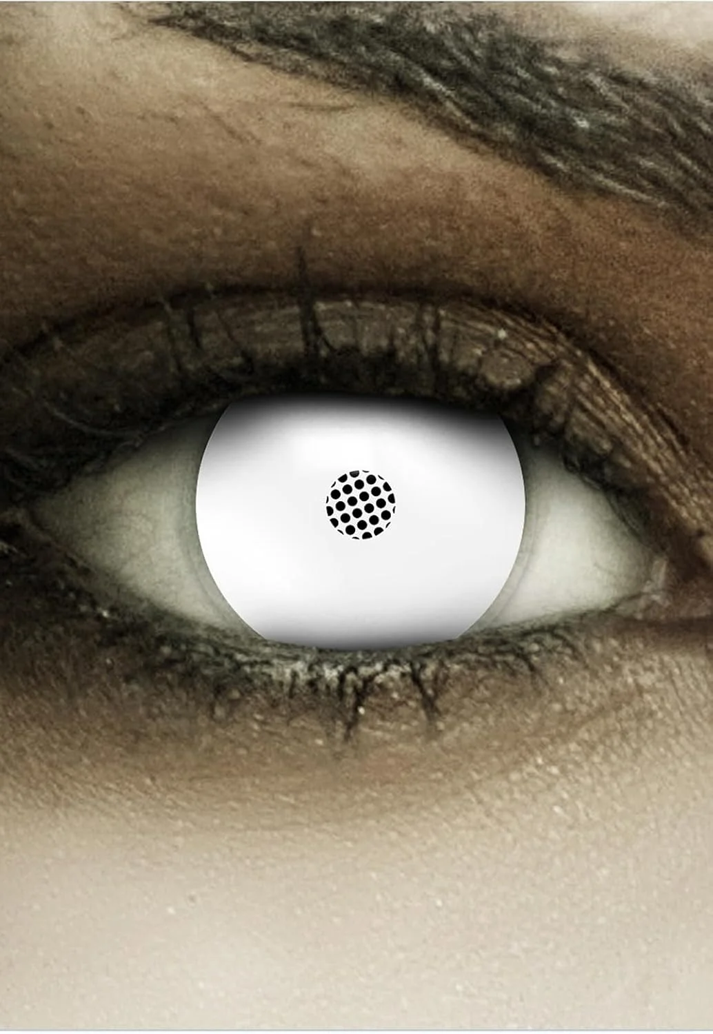 لنزهای تماسی رنگی FXCONTACTS برای هالووین، لنزهای طرح دار نرم برای لباس های شیک، 2 عدد، 1 جفت، یک بار مصرف بدون نسخه - لباس زامبی یخی