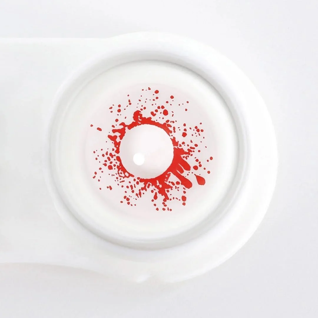 لنزهای تماسی طرح خون پاشیده - بسته 2 عددی برای 1 سال