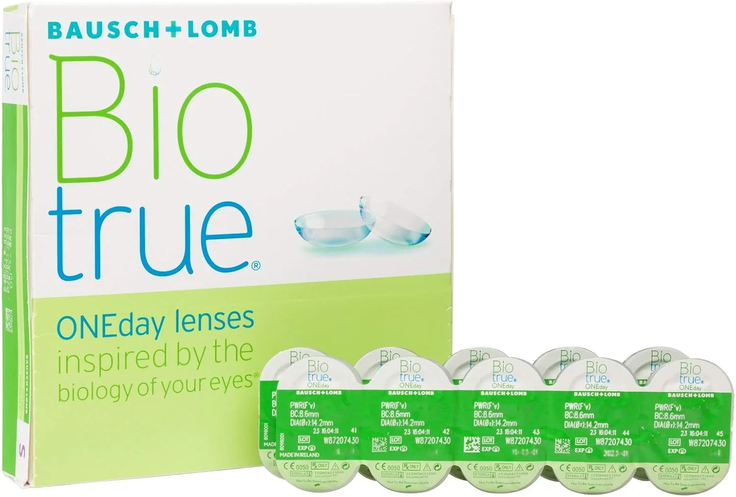 لنز تماسی روزانه Biotrue Bausch + Lomb، بسته 90 عددی، 2.5- دیوپتر، 14.2 میلی متر