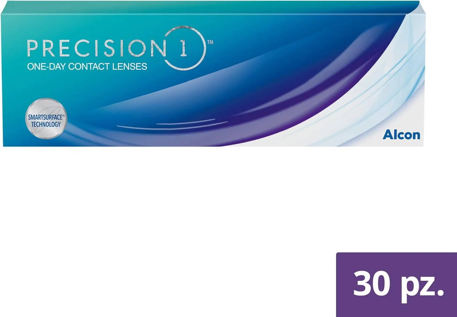 لنزهای طبی آلكون Precision1 بدون جنسیت -1.75 بسته 30 عددی شفاف: فناوری سطح هوشمند برای راحتی کامل و دید واضح در تمام طول روز، فناوری Aquacomfort، لنزهای تماسی روزانه، دیوپتر -1.75، بسته 30 عددی، Cl