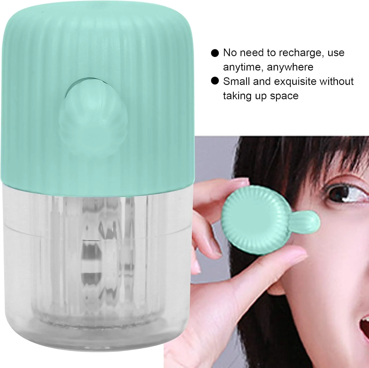 دستگاه شستشوی لنز تماسی قابل حمل، جعبه تمیز کننده لنز تماسی دستی با موچین برای مسافرت و خانه (سبز)