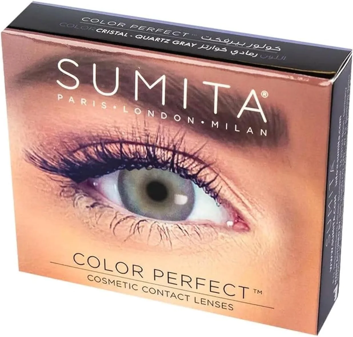 لنزهای تماسی رنگی سو‌میتا کالر پرفکت، چند منظوره، استفاده روزانه، محافظت از بینایی در برابر اشعه ماوراء بنفش، لنزهای تماسی یکبار مصرف، #8727، خاکستری کوارتز