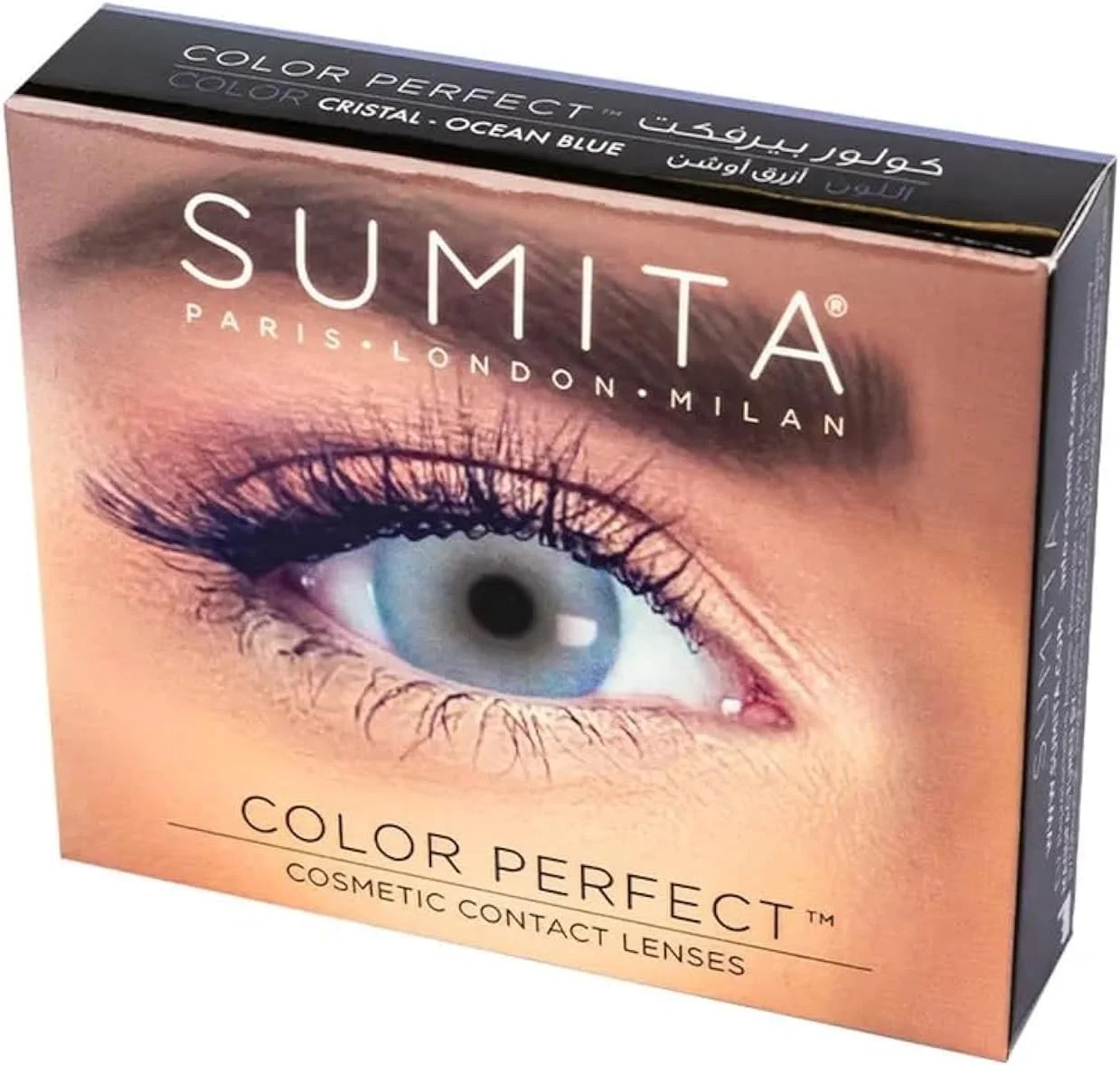 لنزهای تماسی رنگی سو‌میتا کالر پرفکت، چند منظوره، استفاده روزانه، محافظت از بینایی در برابر اشعه ماوراء بنفش، لنزهای تماسی یکبار مصرف، #8724، آبی اقیانوسی