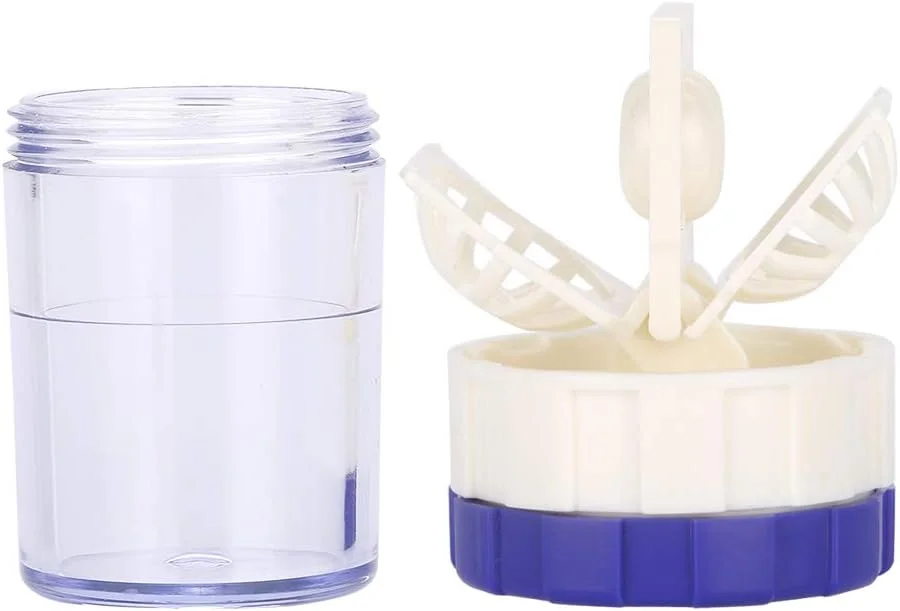 جا لنزی اسکلرا، جا لنزی پلاستیکی قابل حمل، محفظه تمیز کننده لنز تماسی استوانه ای شکل، شوینده دستی لنز برای استفاده روزمره