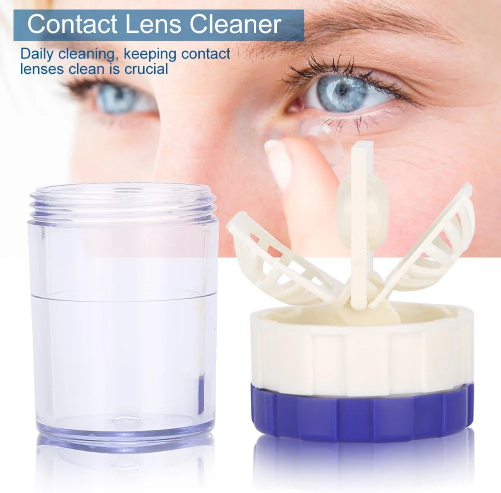 جا لنزی اسکلرا، جا لنزی پلاستیکی قابل حمل، محفظه تمیز کننده لنز تماسی استوانه ای شکل، شوینده دستی لنز برای استفاده روزمره