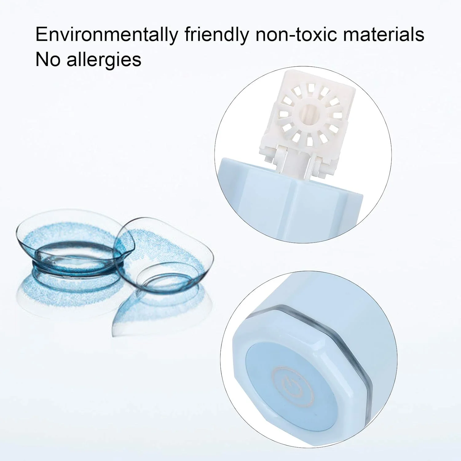 دستگاه تمیز کننده لنز تماسی قابل حمل، دستگاه تمیز کننده اتوماتیک لنز تماسی با کابل شارژ USB، مناسب برای لنزهای نرم یکبار مصرف، لنزهای سخت، لنز تماسی، لنزهای رنگی با 5 رنگ برای انتخاب (فیروزه ای)