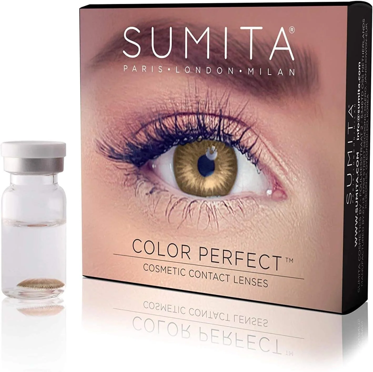 لنزهای تماسی رنگی آرایشی Sumita Color Perfect، چند منظوره، استفاده روزانه، محافظت از بینایی در برابر نور UV مضر، لنزهای تماسی یکبار مصرف، #8719، فندقی خالص