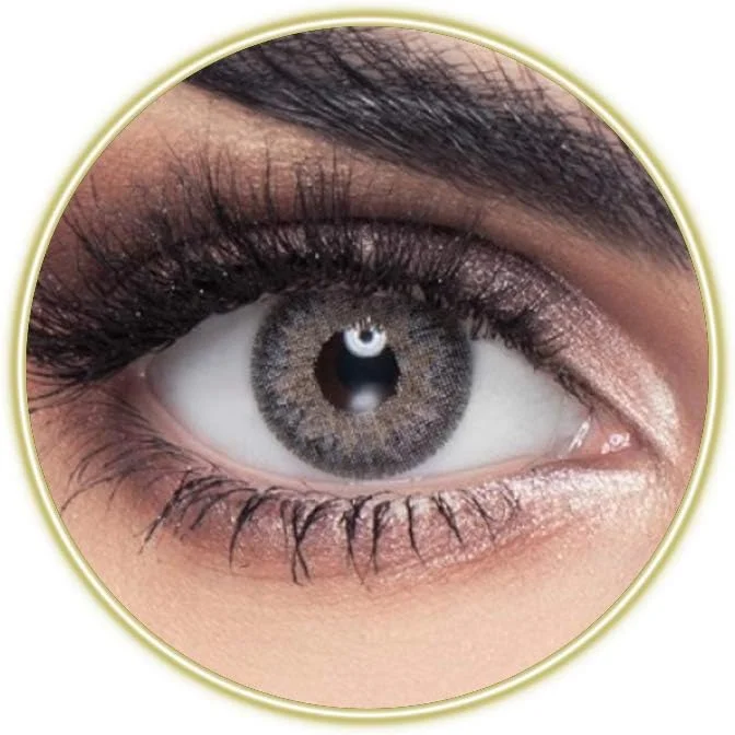 لنزهای تماسی طوسی روشن، لنزهای تماسی آرایشی اصل و یکسان برای خانم ها و آقایان، مصرف ۶ ماهه، رنگ طوسی روشن