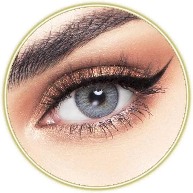 لنزهای تماسی فیروزه ای، مصرف 6 ماهه، فیروزه ای (رنگ آبی خاکستری روشن)