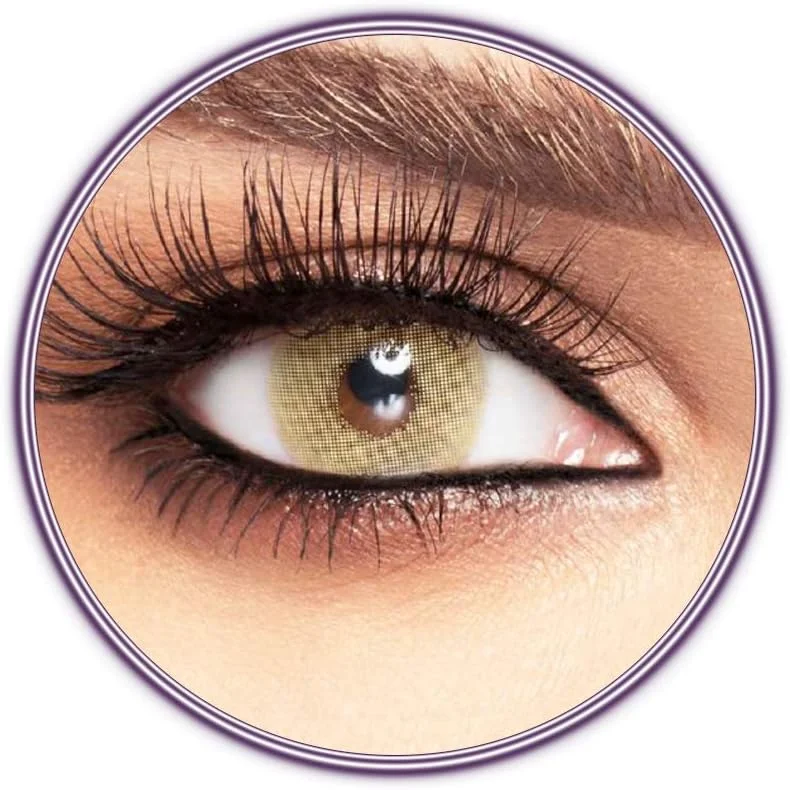 لنزهای تماسی لیمویی درخشان، لنزهای تماسی آرایشی درخشان، یکبار مصرف سالانه، رنگ لیمویی