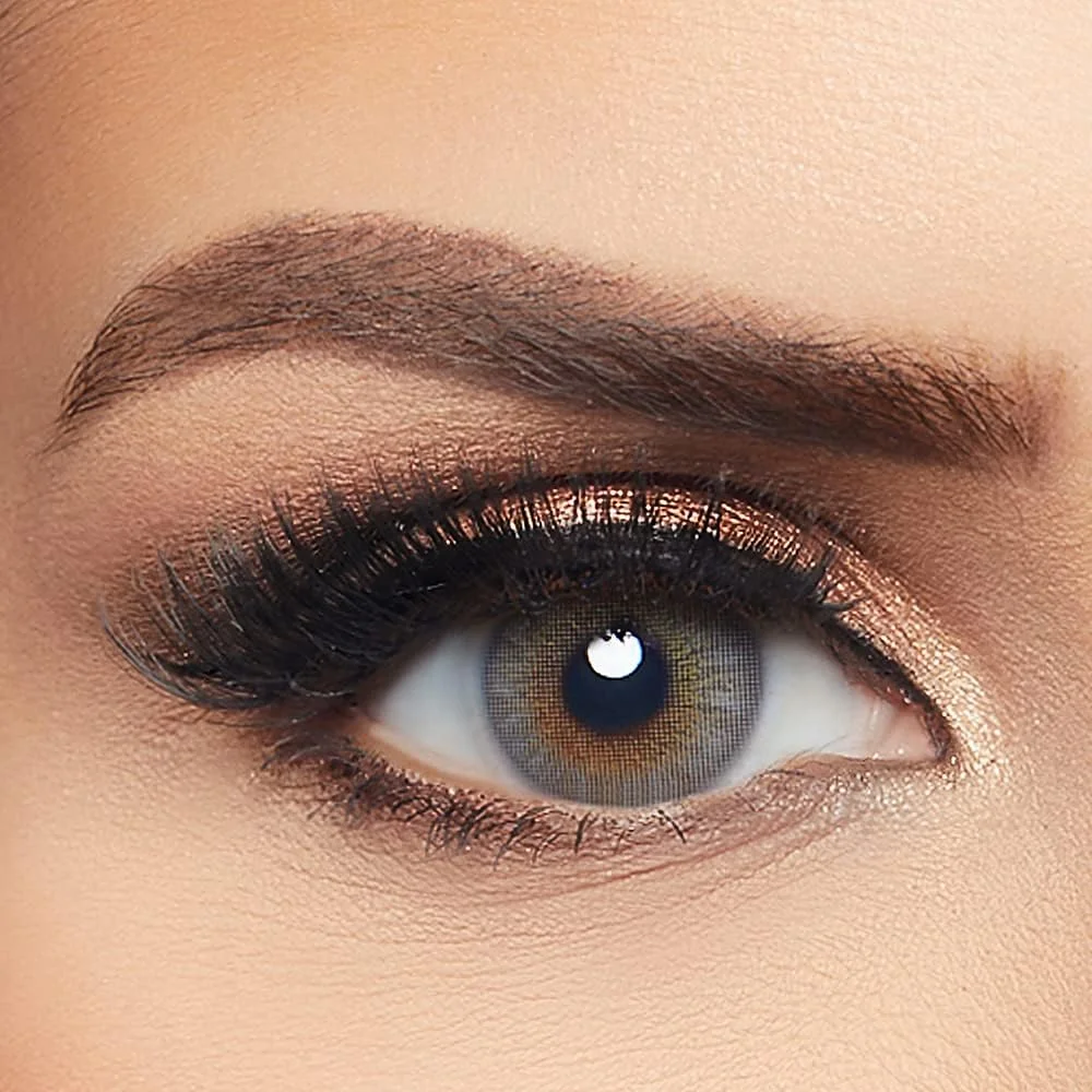 لنزهای تماسی رنگی بزرگسال унисекс لیالا بای ایوا، خاکستری طلایی (بسته 2 عددی)