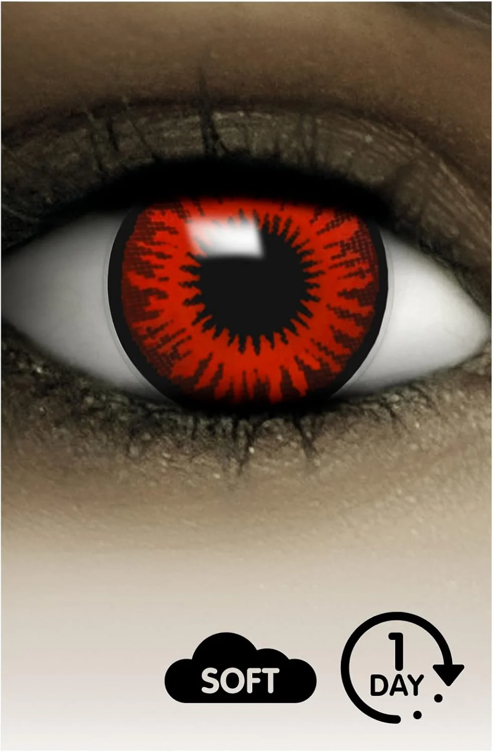 لنزهای تماسی رنگی هالووین FXEYEZ، لنز طرح دار نرم برای لباس مبدل شیک، 2 عدد، 1 جفت، یک بار مصرف بدون نسخه - طرح گل قرمز لنزهای تماسی رنگی هالووین FXEYEZ، لنز طرح دار نرم برای لباس مبدل شیک، 2 عدد، 1 جفت، یک بار مصرف بدون نسخه - طرح گل قرمز