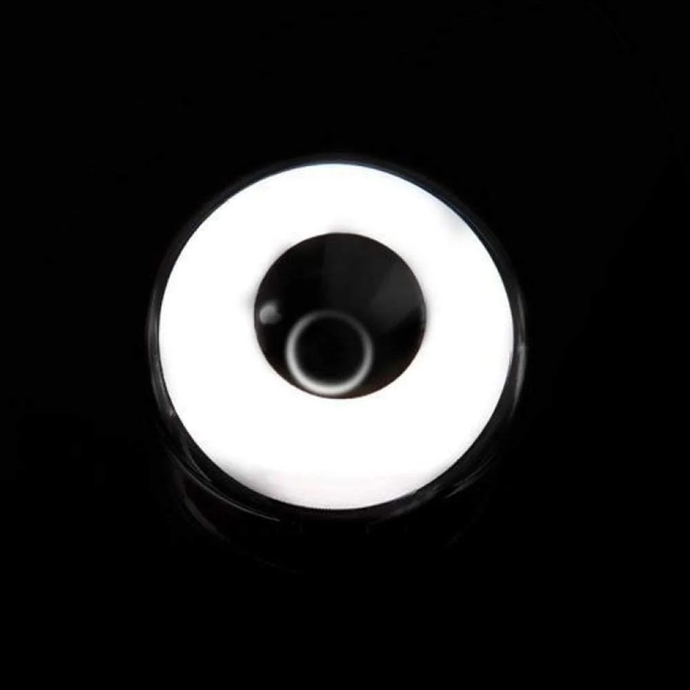 لنزهای تماسی رنگی نرم و یکبار مصرف سالانه فرش‌گو مناسب هالووین و کاسپلی به همراه جا لنزی - سفید خالص زامبی