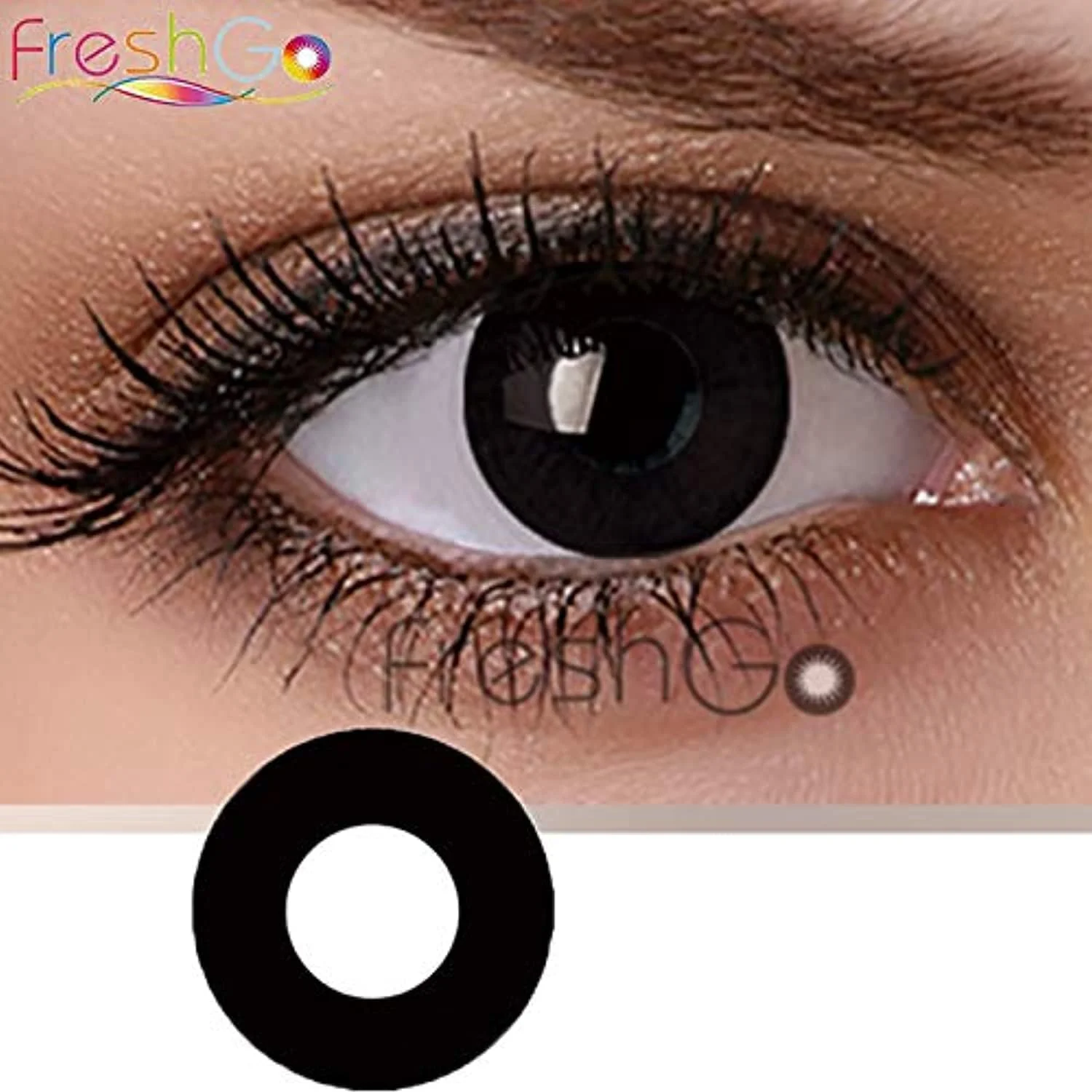 fresh-Go یک جفت لنز تماسی رنگی برای آرایش چشم، مهمانی و زیبایی، استفاده سالانه به همراه جعبه