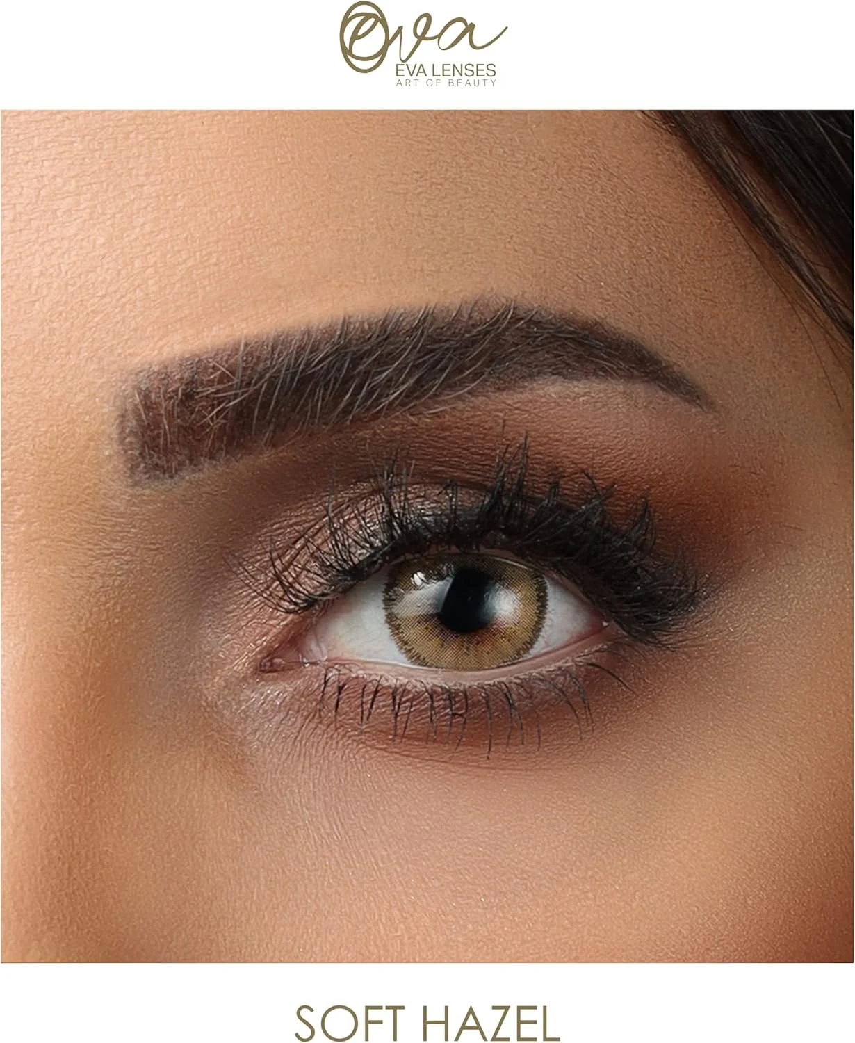 لنزهای اِوا (مجموعه هیزل، رنگ: هیزل ملایم) - لنزهای رنگی بدون نمره - اثر طبیعی و مناسب برای همه