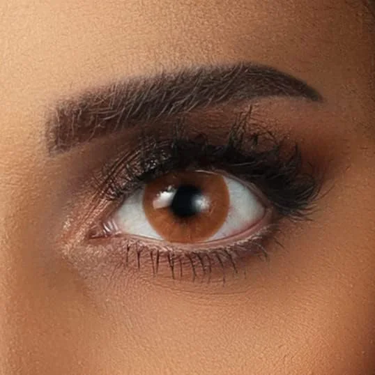 لنزهای اِوا (مجموعه هیزل، رنگ: قهوه ای روشن) - لنزهای رنگی بدون نمره - جلوه طبیعی و مناسب برای همه