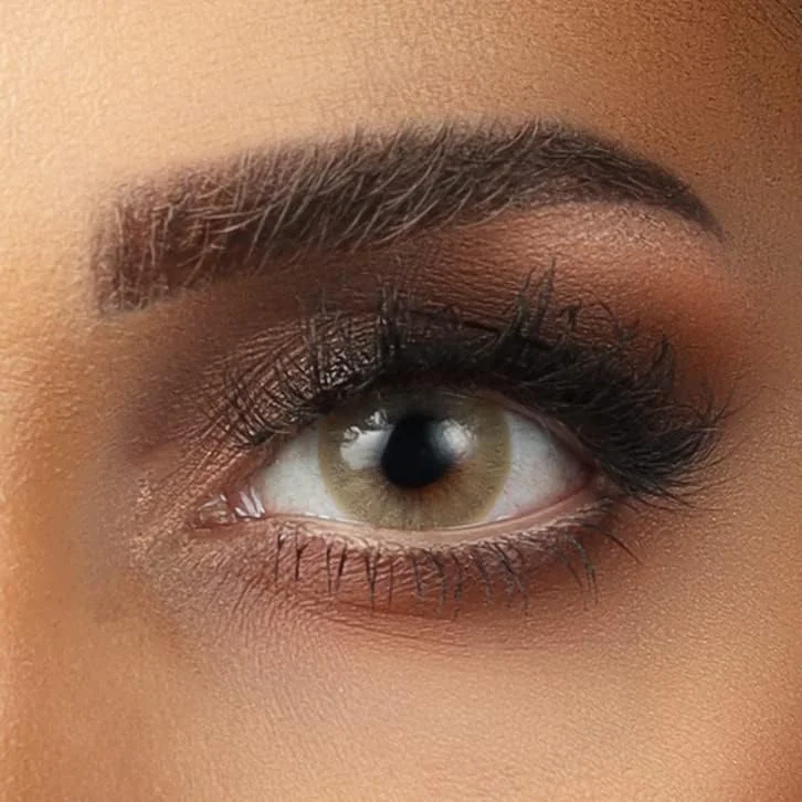 لنزهای اوا (مجموعه سبز، رنگ: فندقی سبز) - لنزهای رنگی بدون نمره - اثر طبیعی و مناسب برای همه