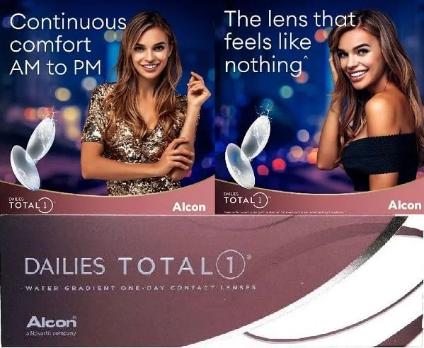 دیلیز توتال 1 (90 لنز در بسته) - لنزهای تماسی روزانه - آلکان; لنزهای تماسی دیلیز (-9.00, 8.5, 14.1, 90)