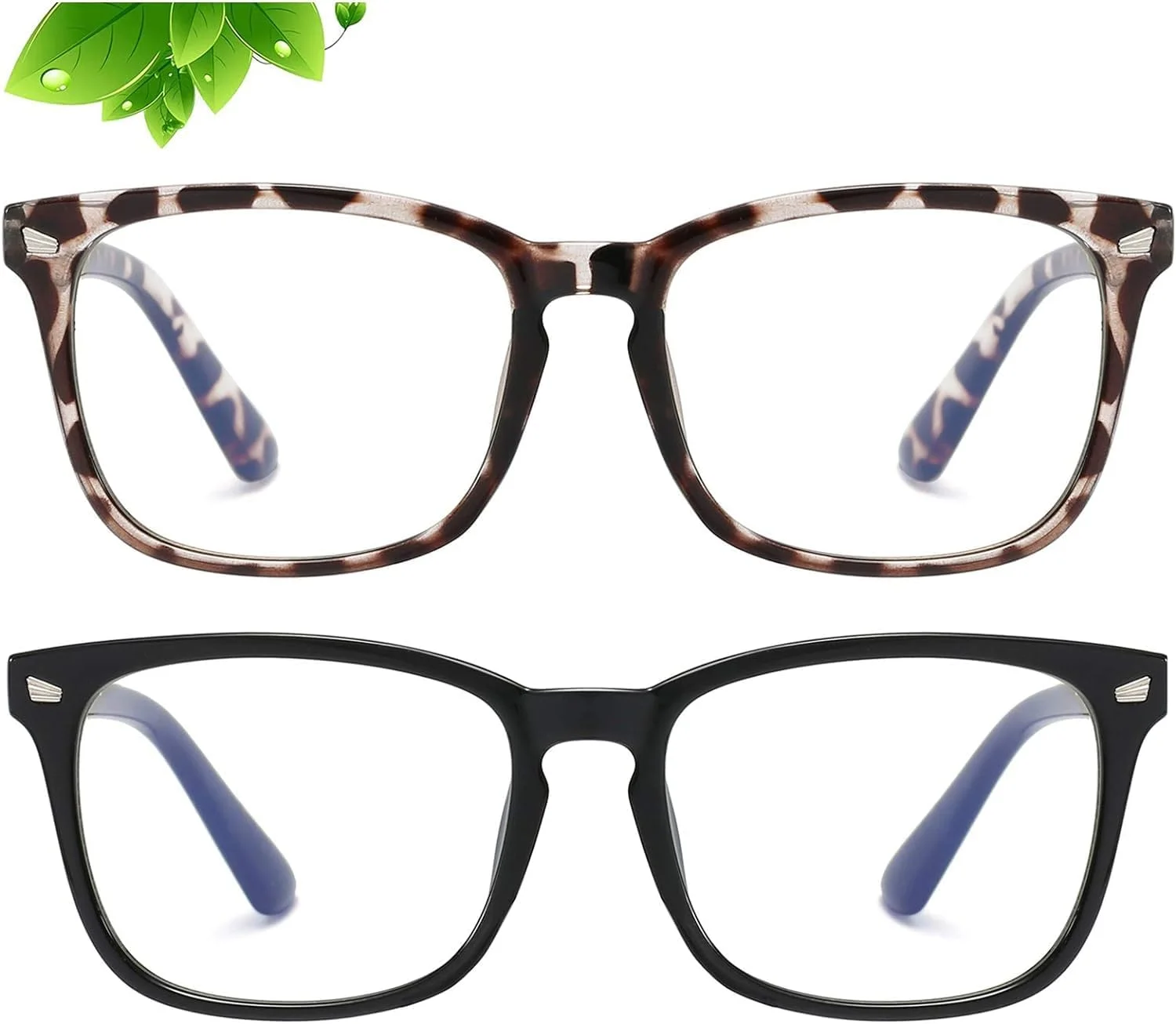 دو عدد عینک مسدود کننده نور آبی کودکان، مناسب بازی های کامپیوتری و تماشای تلویزیون، فریم عینک سبک وزن (مناسب سنین 4 تا 12 سال)