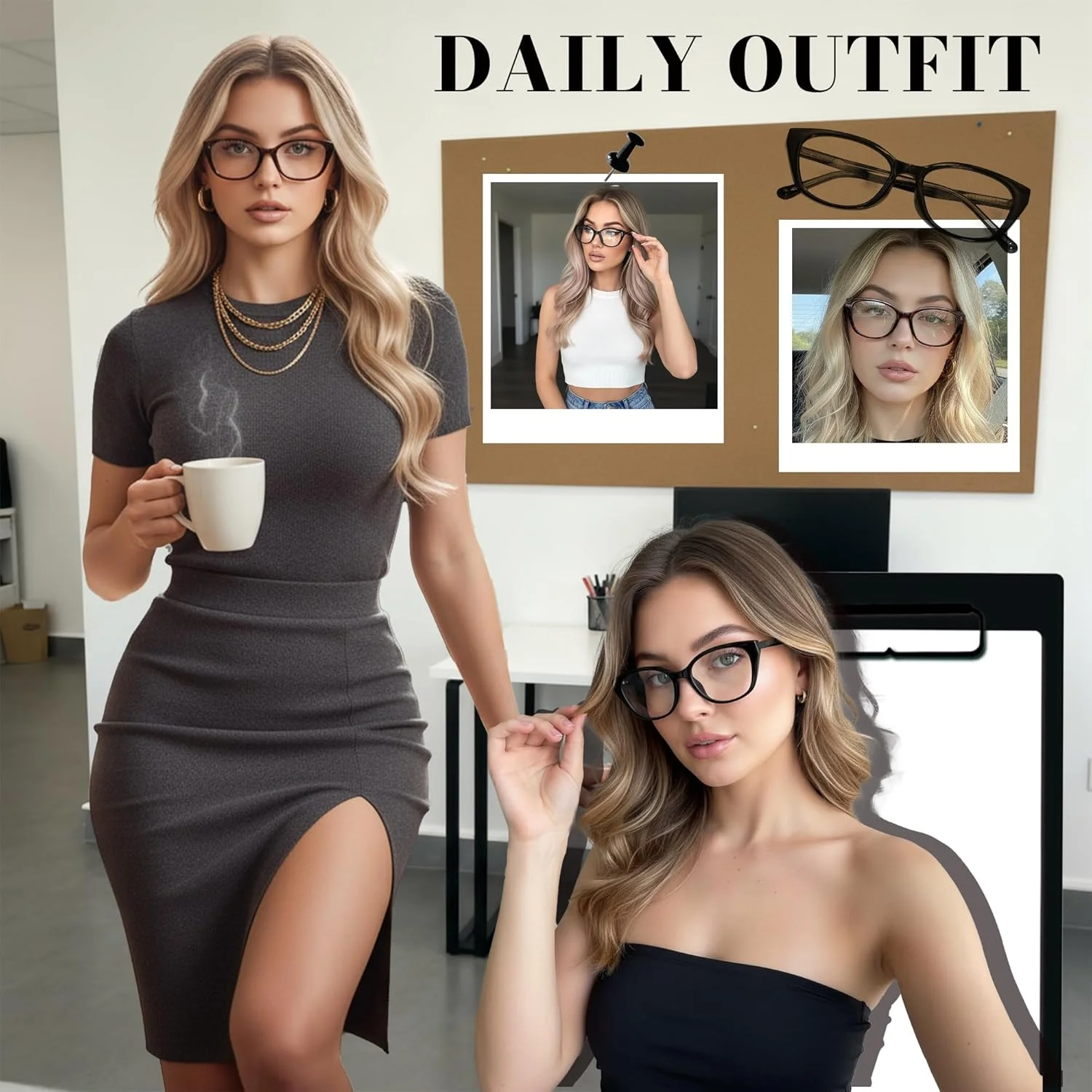 عینک مسدود کننده نور آبی زنانه FancyPink - فریم استات TR90 چشم گربه ای، عینک ضد نور آبی برای زنان