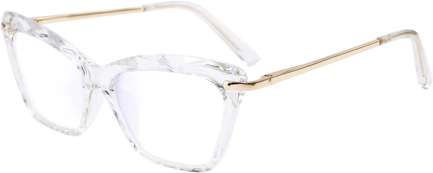 فریم عینک گربه ای کریستالی فیسیدی مسدود کننده نور آبی مناسب کامپیوتر مدل B2500