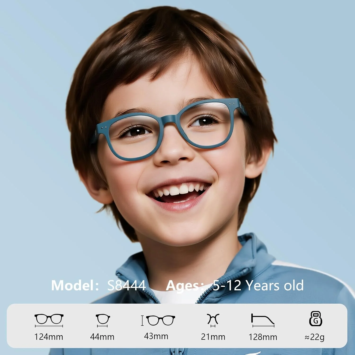 عینک محافظ نور آبی کودکانه EYEBUDDY برای پسران و دختران، عینک نور آبی برای بازی و کامپیوتر مناسب سنین 5 تا 12 سال