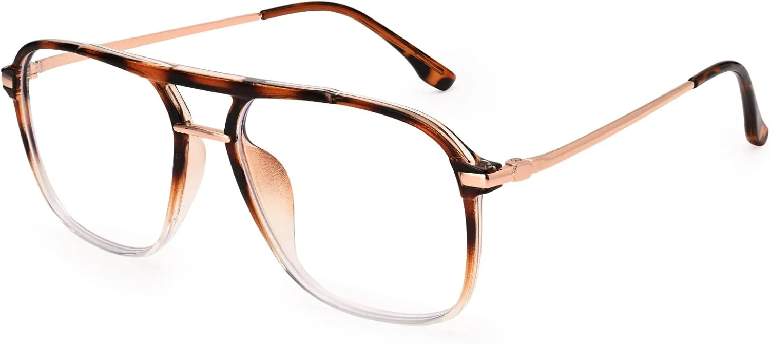 عینک خلبانی سبک قدیمی Dollger با قابلیت مسدود کردن نور آبی - فریم های شیک کلاسیک برای آقایان و بانوان - ضد خستگی چشم