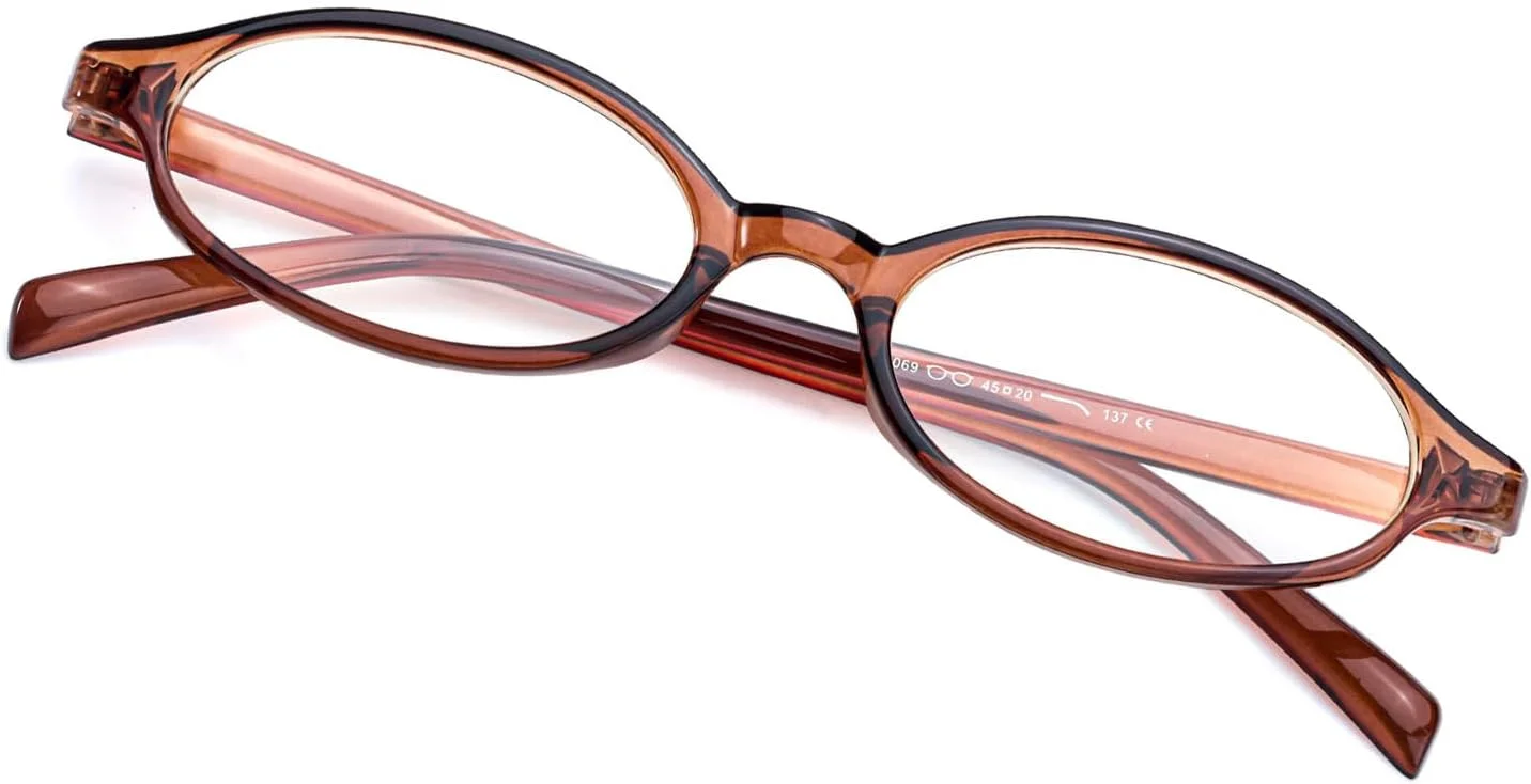 عینک های فانتزی ترند، عینک بیضی کوچک Y2K با مسدود کننده نور آبی بدون نمره برای زنانه