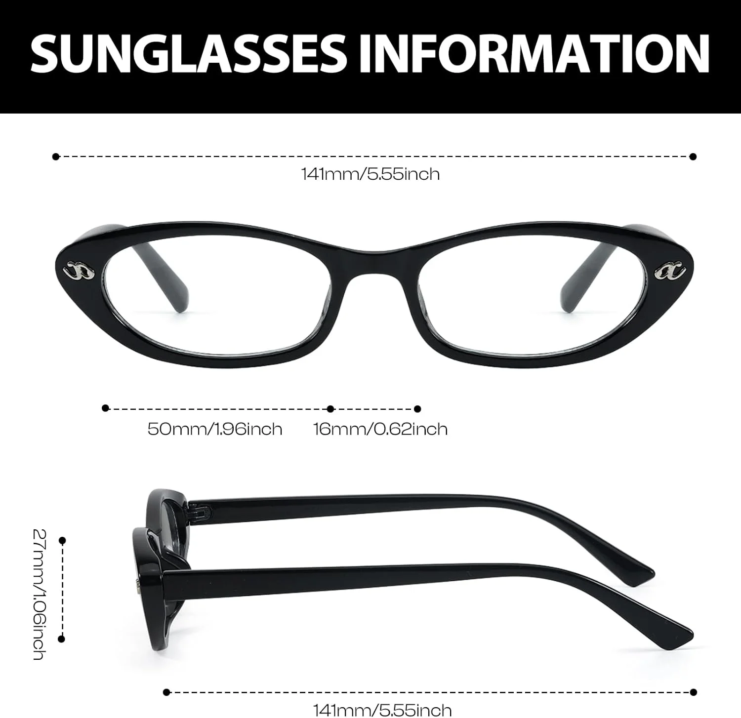 عینک فریم گربه ای فانتزی Y2K با فیلتر نور آبی، بدون نمره، مناسب استایل بانوان عینک فریم گربه ای فانتزی Y2K با فیلتر نور آبی، بدون نمره، مناسب استایل بانوان