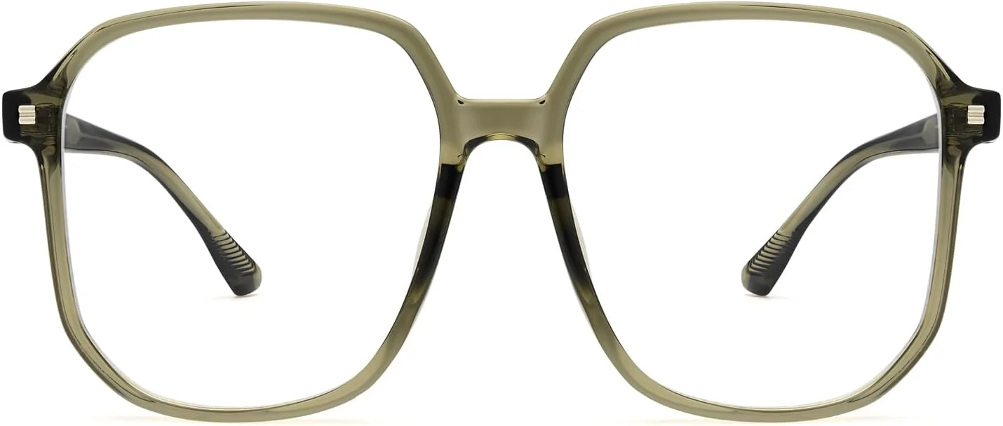 عینک بلو لایت بزرگ Dollger برای زنان، عینک مربعی مد دهه 90 با فریم TR90 بدون نسخه عینک بلو لایت بزرگ Dollger برای زنان، عینک مربعی مد دهه 90 با فریم TR90 بدون نسخه