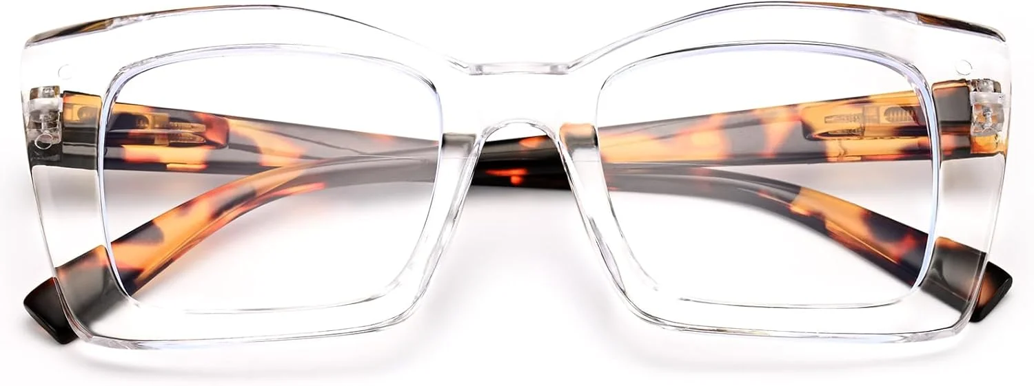 عینک مسدود کننده نور آبی زنانه Dollger، مربعی، بزرگ، شیک، ضد نور آبی، فریم بزرگ چشم گربه ای، لنزهای غیر زرد