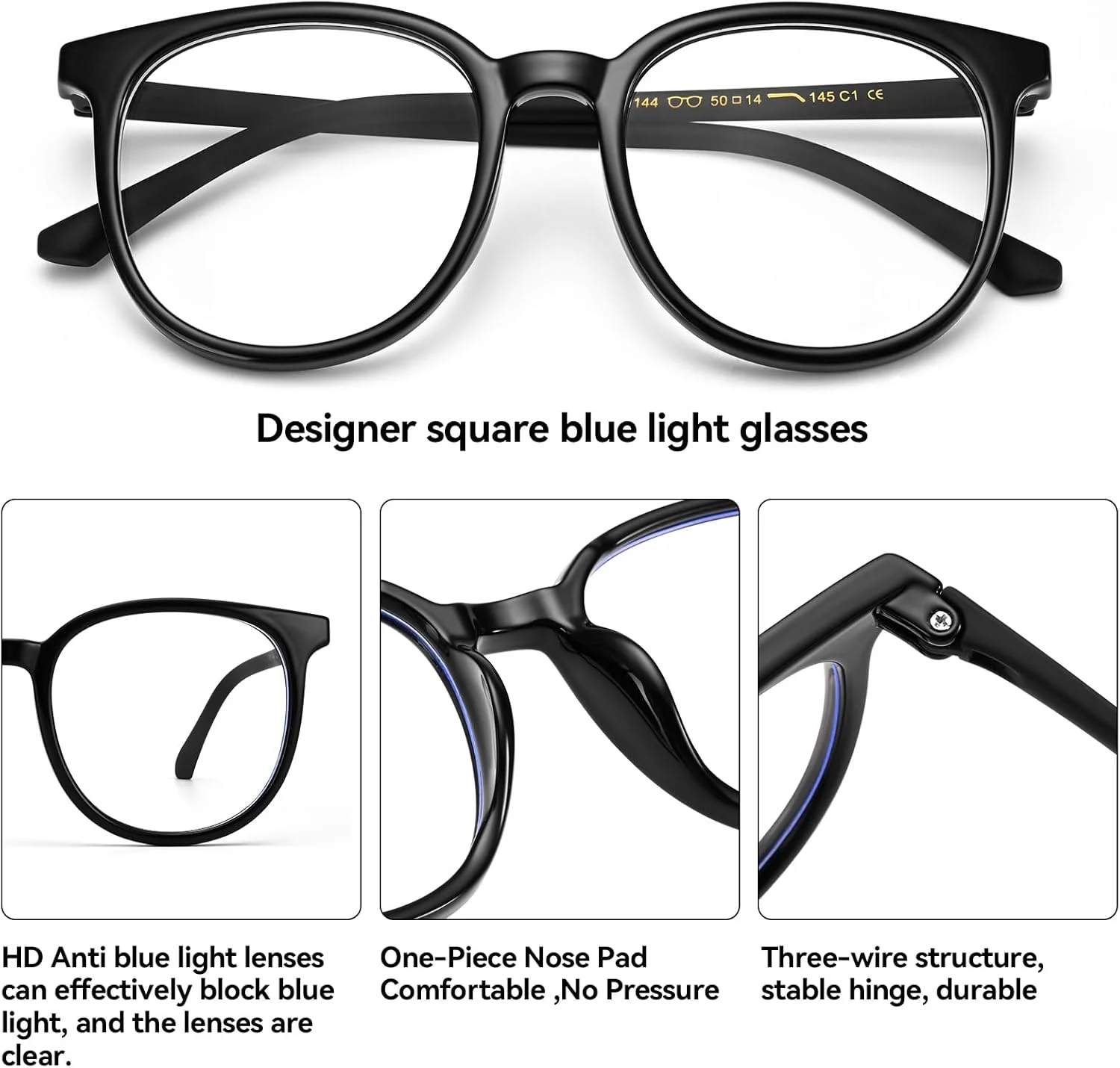 عینک مسدود کننده نور آبی Dollger برای جلوگیری از خستگی چشم، فریم بزرگ گرد کلاسیک زنانه - 2025 عینک مسدود کننده نور آبی Dollger برای جلوگیری از خستگی چشم، فریم بزرگ گرد کلاسیک زنانه - 2025