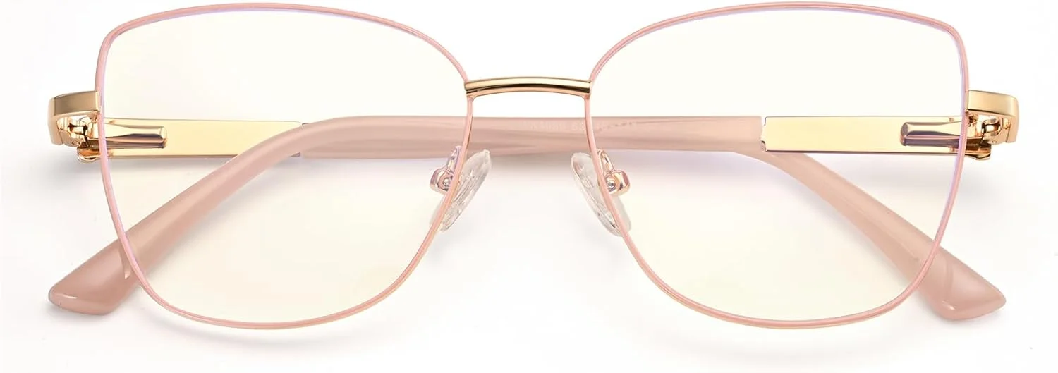 عینک های نور آبی Dollger برای زنان، عینک بازی کامپیوتری مد روز، عینک های مسدود کننده نور آبی فلزی چشم گربه ای