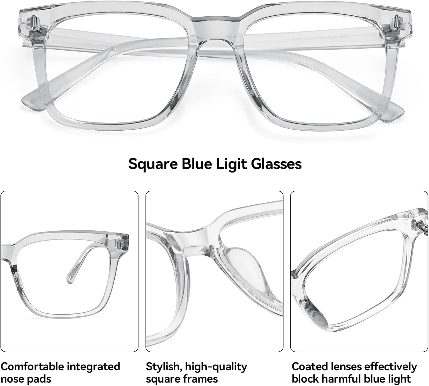 عینک مسدود کننده نور آبی مربعی Dollger برای زنان و مردان، عینک مطالعه/بازی/تلویزیون/تلفن برای کامپیوتر، ضد خستگی چشم و تابش اشعه ماوراء بنفش