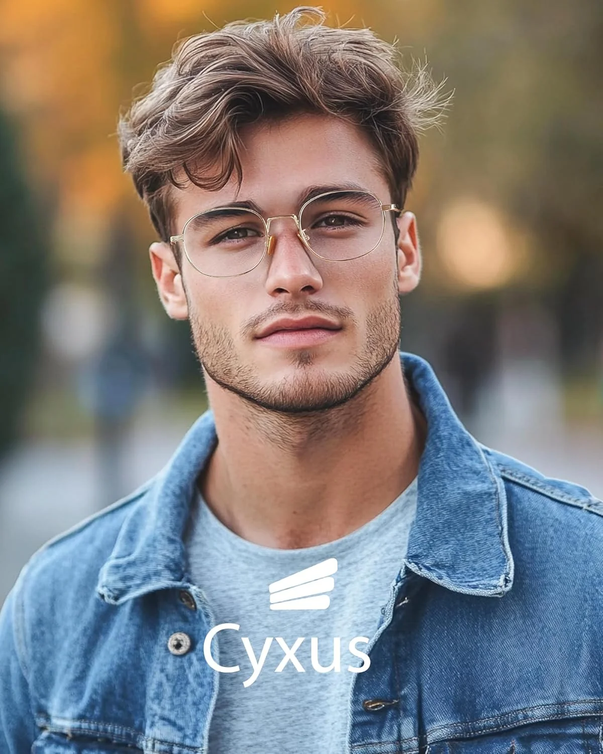 عینک مسدود کننده نور آبی بیضی شکل رترو Cyxus، فریم فلزی محافظ چشم در برابر اشعه ماوراء بنفش مدل 8562 مناسب خانم ها و آقایان