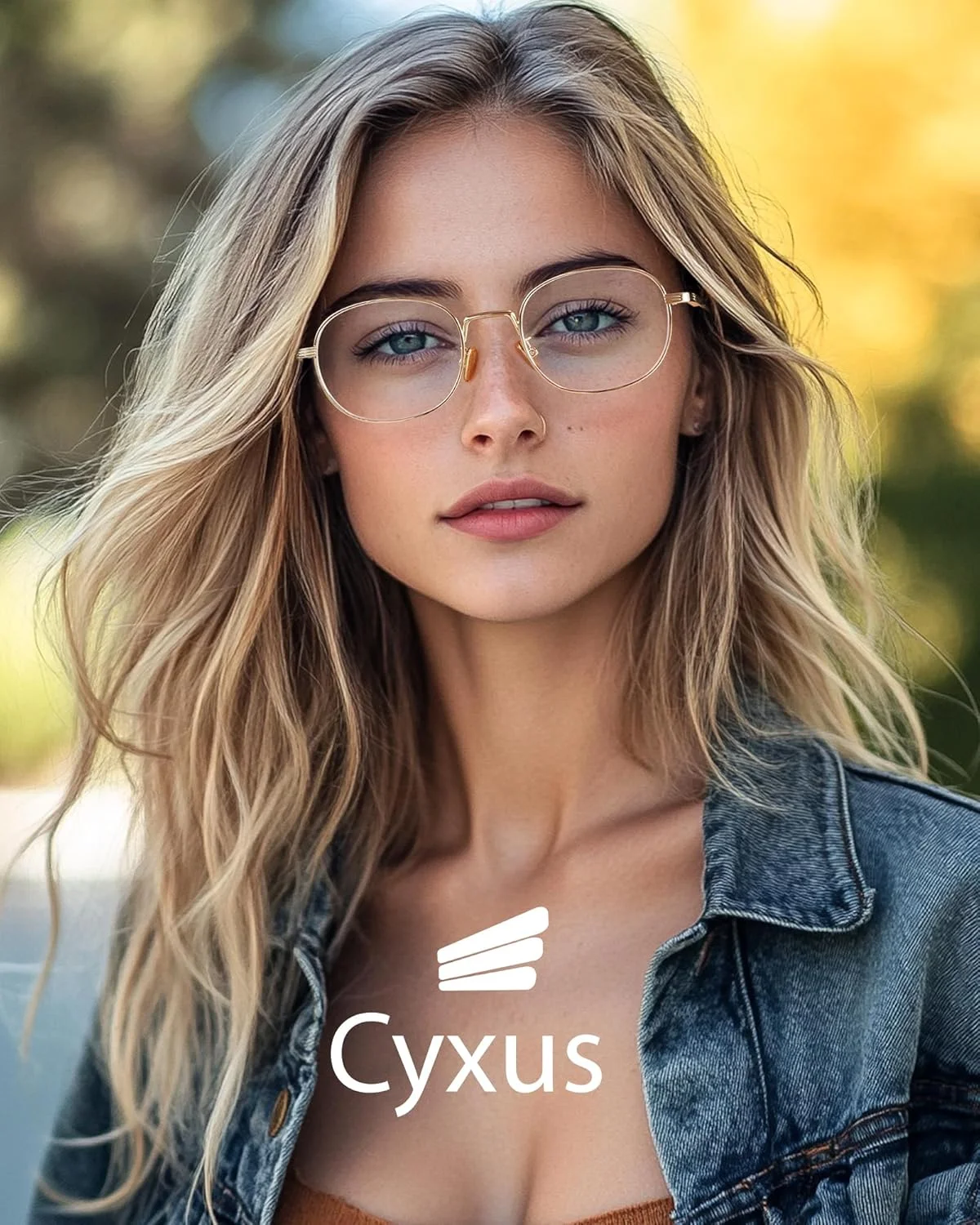 عینک مسدود کننده نور آبی بیضی شکل رترو Cyxus، فریم فلزی محافظ چشم در برابر اشعه ماوراء بنفش مدل 8562 مناسب خانم ها و آقایان