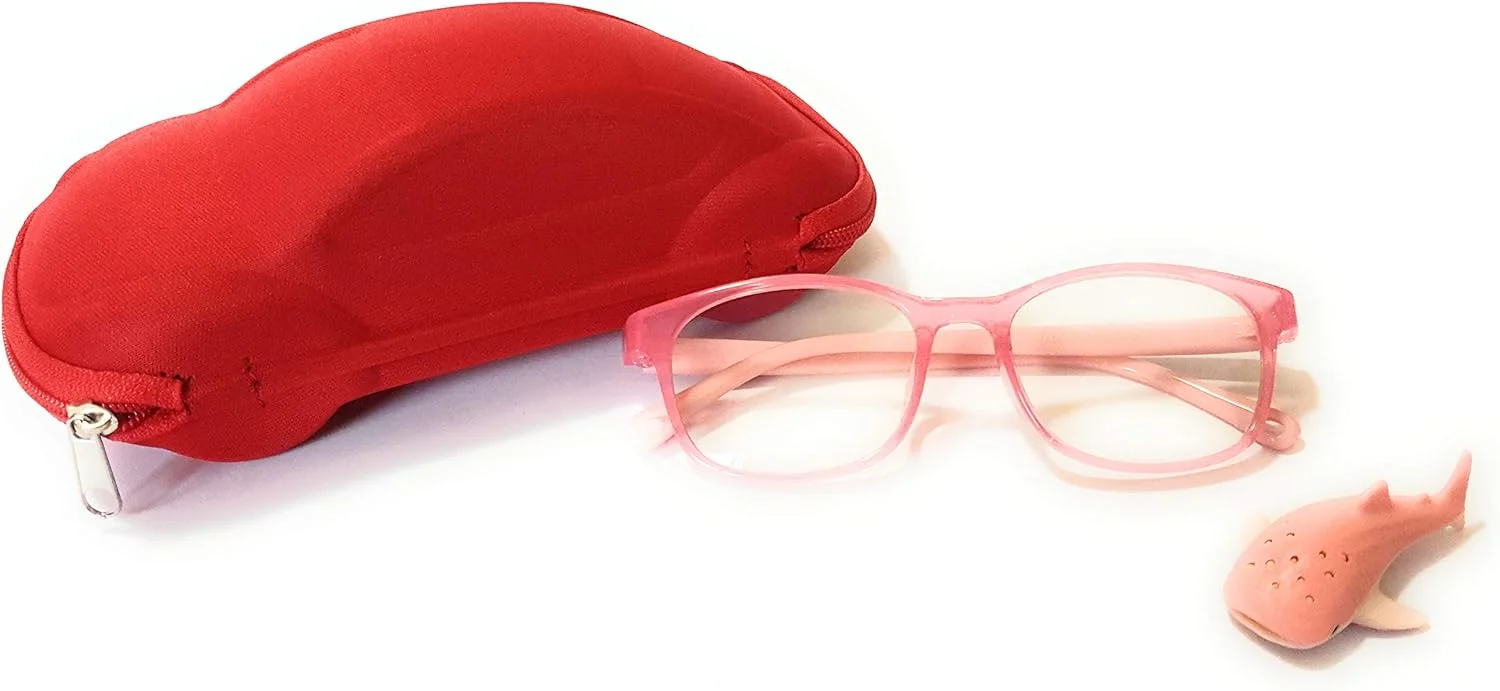 عینک کامپیوتر کودکانه، عینک های ضد نور آبی برای پسران و دختران با جعبه طرح ماشین و دستمال تمیز کننده (صورتی). عینک کامپیوتر کودکانه، عینک های ضد نور آبی برای پسران و دختران با جعبه طرح ماشین و دستمال تمیز کننده (صورتی).