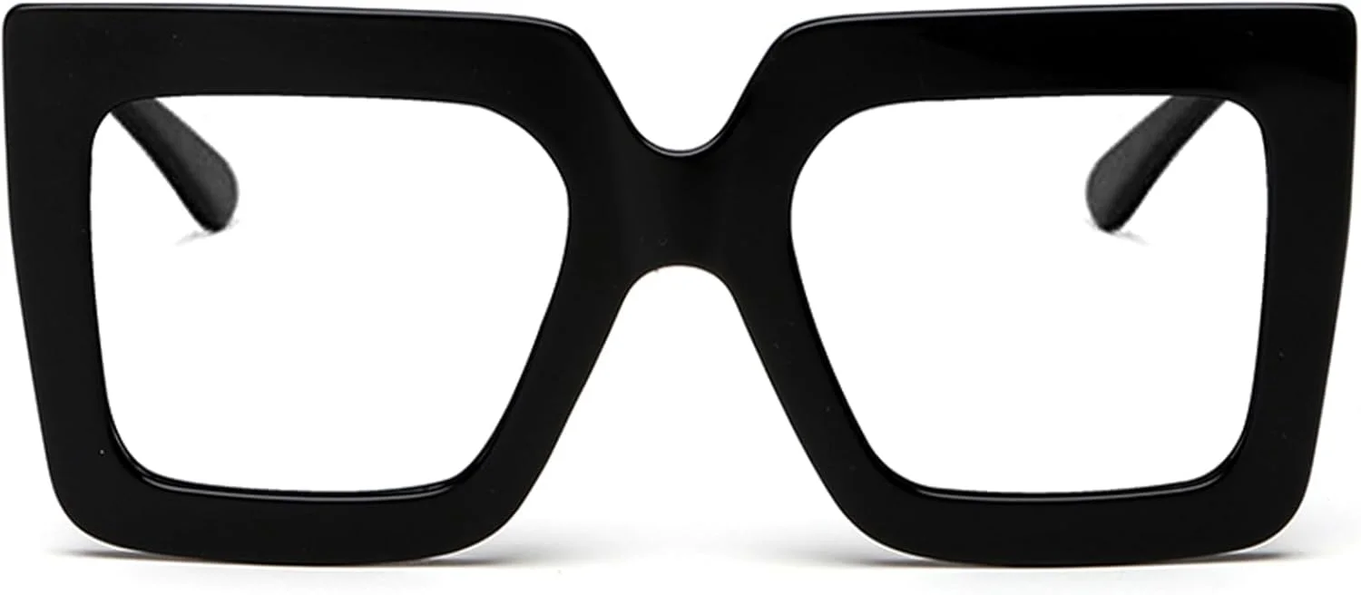 عینک های نور آبی بزرگ زنانه، عینک کامپیوتر مربعی ضخیم مد روز، عینک های مشکی بدون نسخه عینک های نور آبی بزرگ زنانه، عینک کامپیوتر مربعی ضخیم مد روز، عینک های مشکی بدون نسخه