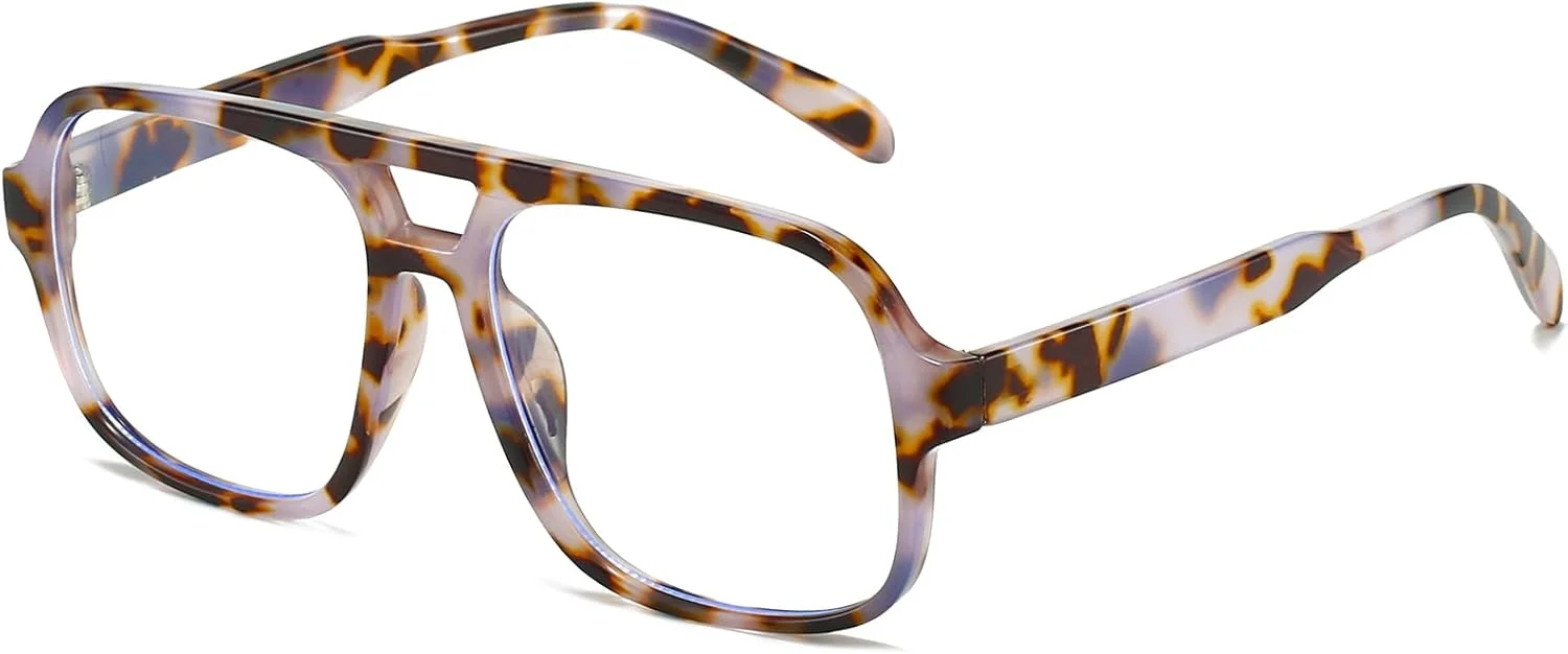 عینک آفتابی خلبانی مربعی بزرگ برای زنان و مردان، فریم بزرگ، مسدود کننده نور آبی، سبک وینتیج