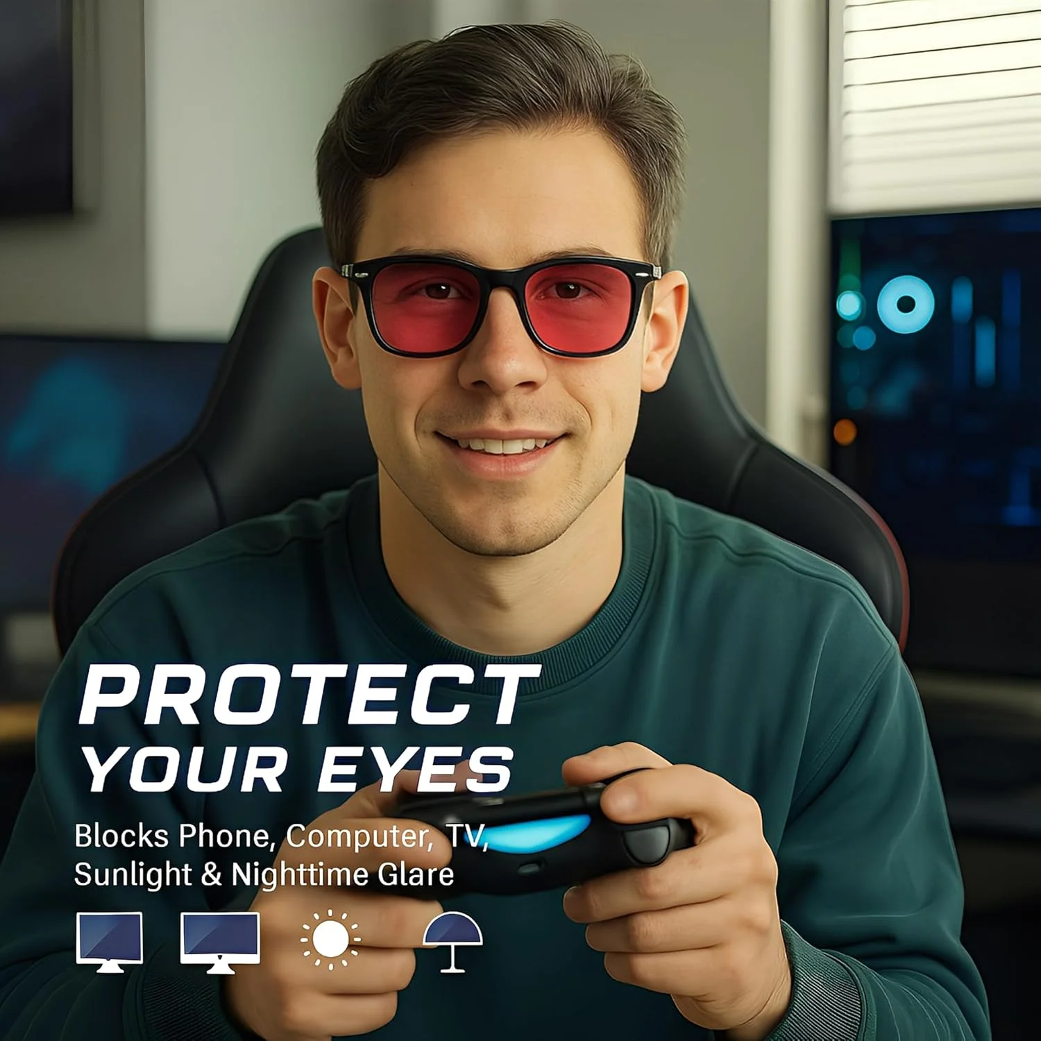 عینک مسدود کننده نور آبی با لنزهای قرمز - محافظت قوی برای خواب، بازی، استفاده از کامپیوتر و صفحه نمایش - عینک شب با فریم مشکی برای آقایان و بانوان، ضد خستگی چشم و بهبود کیفیت خواب عینک مسدود کننده نور آبی با لنزهای قرمز - محافظت قوی برای خواب، بازی، استفاده از کامپیوتر و صفحه نمایش - عینک شب با فریم مشکی برای آقایان و بانوان، ضد خستگی چشم و بهبود کیفیت خواب
