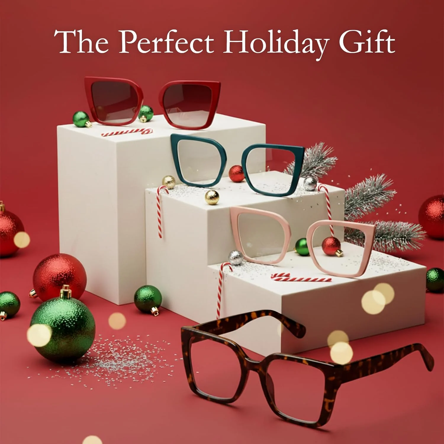 عینک آفتابی گیره ای مغناطیسی زنانه بلوکات و عینک مسدود کننده نور آبی - مجموعه فریم عینک با 3 جلوی قابل تعویض