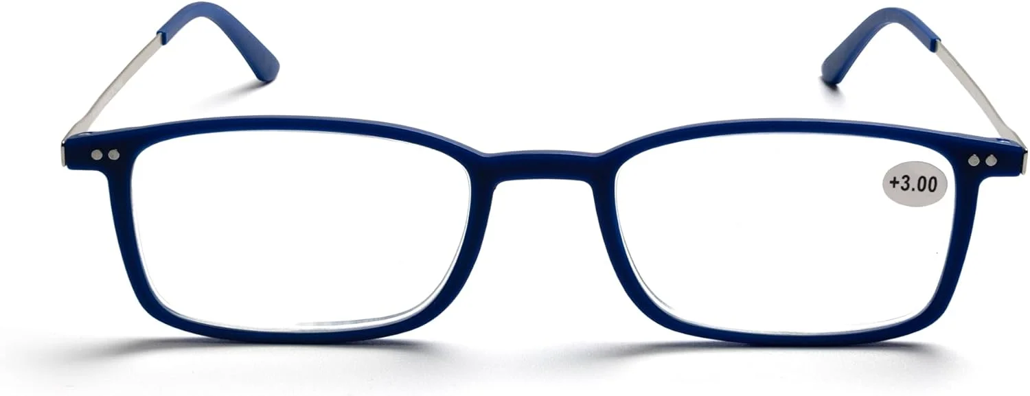 عینک مطالعه مسدود کننده نور آبی A&A – عینک بازی و کامپیوتر ضد خستگی چشم با محافظت UV، فریم و نوک آبی، جعبه مغناطیسی، ایده آل برای اپتیک مردانه و زنانه