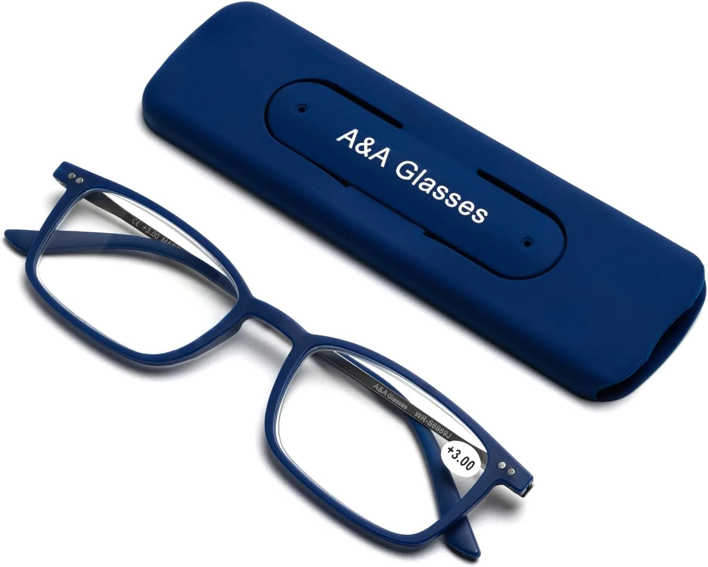 عینک مطالعه مسدود کننده نور آبی A&A – عینک بازی و کامپیوتر ضد خستگی چشم با محافظت UV، فریم و نوک آبی، جعبه مغناطیسی، ایده آل برای اپتیک مردانه و زنانه