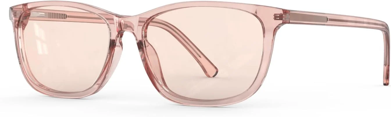 عینک های میگرنی با رنگ گل رز Bloomoak، عینک های کاهش حساسیت به نور FL-Flex برای فلورسنت LED، فوتوفوبیا و خستگی چشم