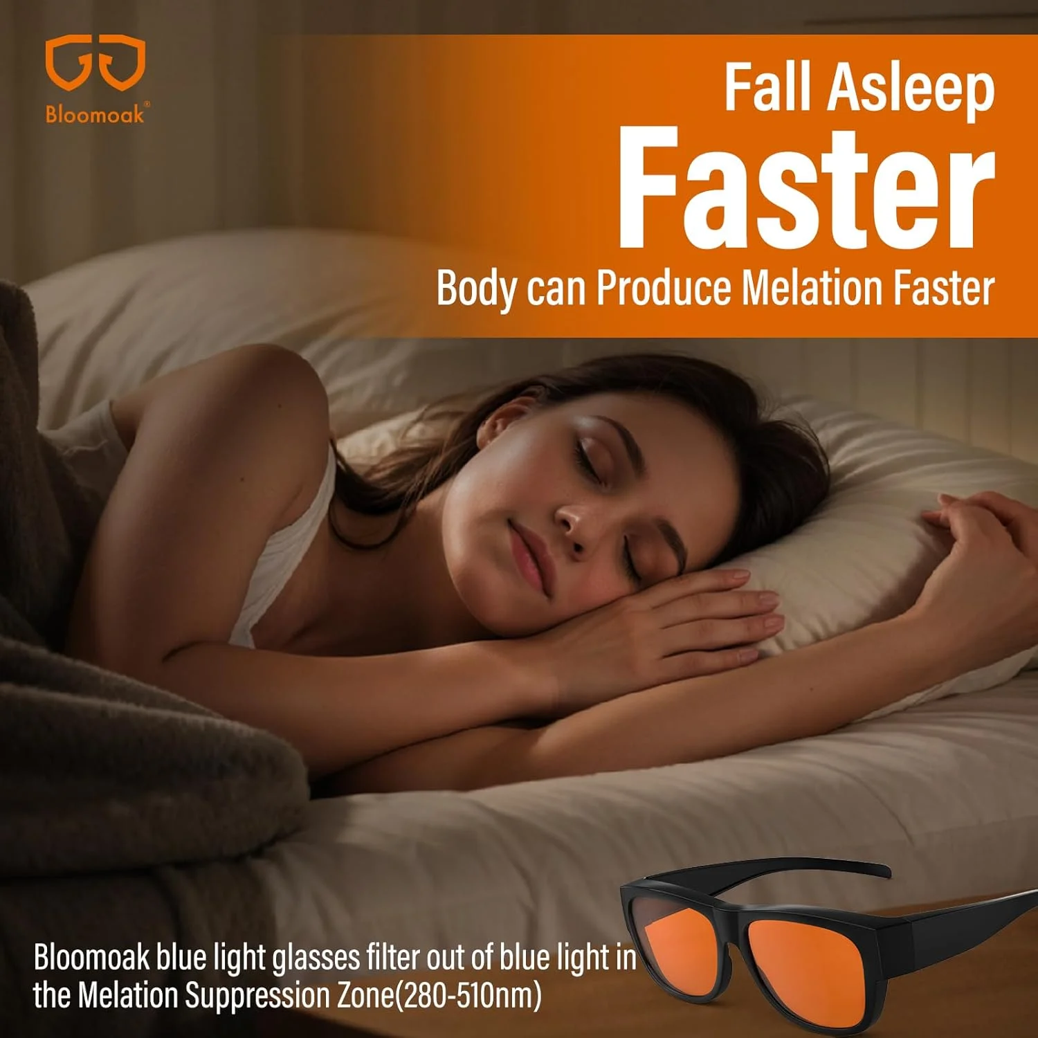 عینک بلوماک با مسدود کردن 99% نور آبی - عینک دید در شب که روی عینک طبی و مطالعه قرار می گیرد، ضد بازتاب نور برای خواب بهتر