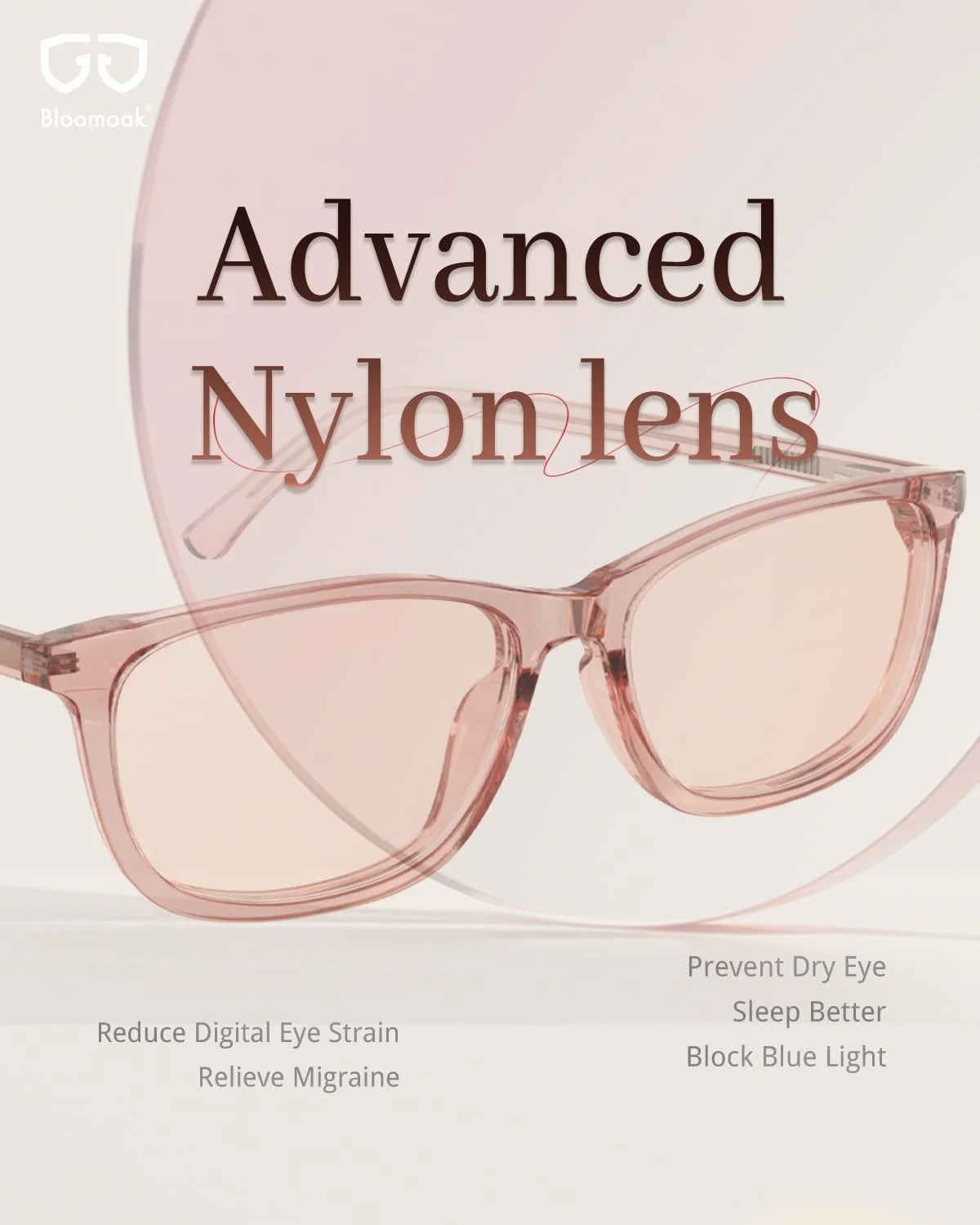 عینک های میگرنی با رنگ گل رز Bloomoak، عینک های کاهش حساسیت به نور FL-Flex برای فلورسنت LED، فوتوفوبیا و خستگی چشم