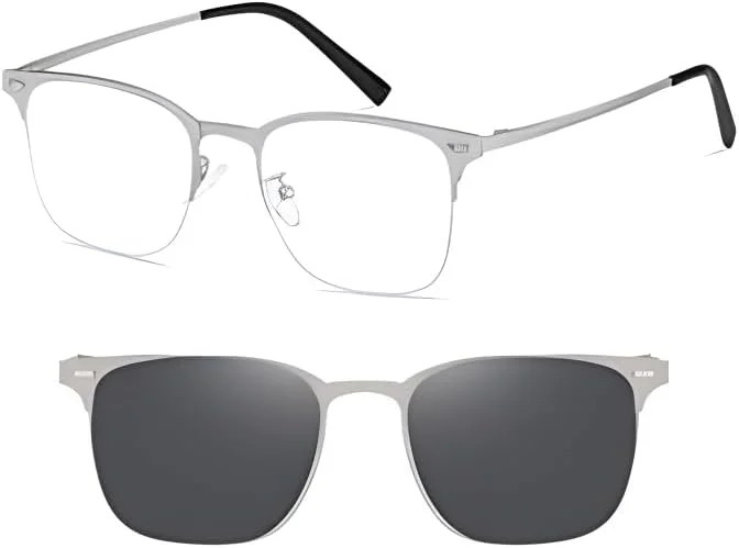 عینک مطالعه مسدود کننده نور آبی، عینک ضد خستگی چشم، محافظ چشم، عینک آفتابی مغناطیسی تاشو - عینک محافظ چشم UV، فریم فلزی نیمه حاشیه ای نازک و بادوام سبک وزن унисекс عینک مطالعه مسدود کننده نور آبی، عینک ضد خستگی چشم، محافظ چشم، عینک آفتابی مغناطیسی تاشو - عینک محافظ چشم UV، فریم فلزی نیمه حاشیه ای نازک و بادوام سبک وزن унисекс