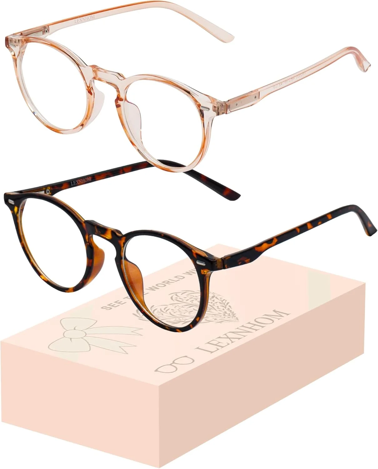 عینک های مسدود کننده نور آبی برای خانم ها، عینک های گرد و سبک وزن برای کامپیوتر، تلویزیون، بازی و صفحه نمایش تلفن، خستگی چشم، شامپاین + لاک پشتی، بسته 2 عددی عینک های مسدود کننده نور آبی برای خانم ها، عینک های گرد و سبک وزن برای کامپیوتر، تلویزیون، بازی و صفحه نمایش تلفن، خستگی چشم، شامپاین + لاک پشتی، بسته 2 عددی