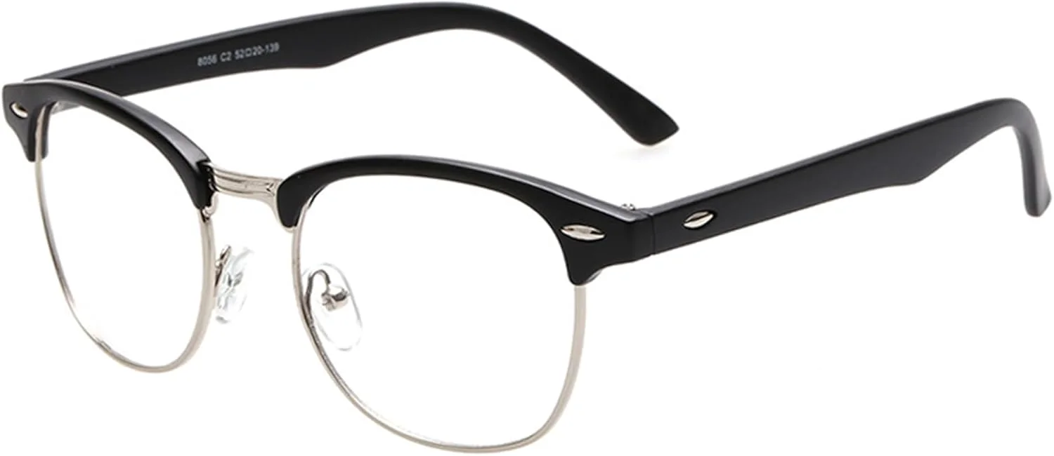 عینک مسدود کننده نور آبی برای زنان و مردان، کلاسیک نیمه بدون فریم، ضد اشعه آبی برای کامپیوتر